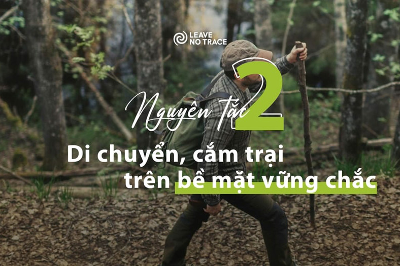 [Leave No Trace] Nguyên tắc 2: Di chuyển, cắm trại trên bề mặt vững chắc